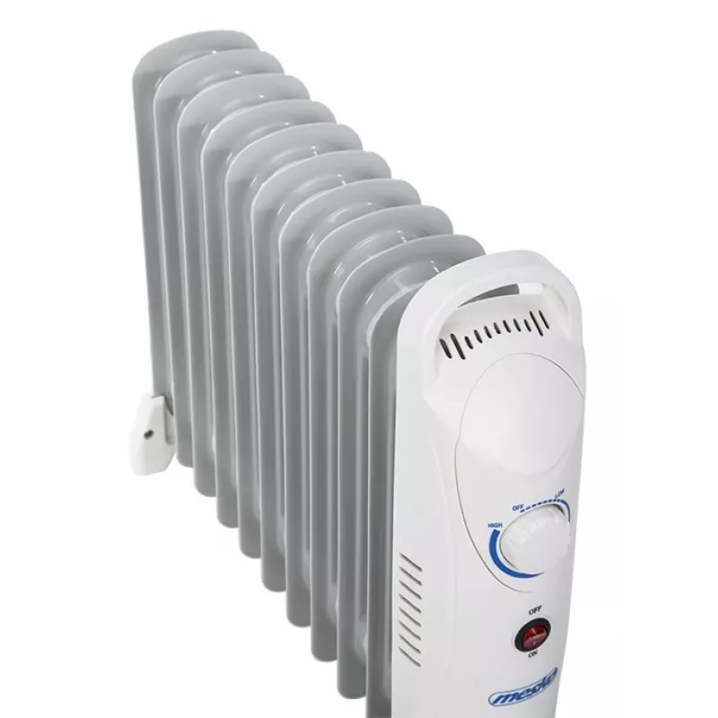Mesko MS 7806 Radiador eléctrico de aceite, para interior, Blanco, 1200 W