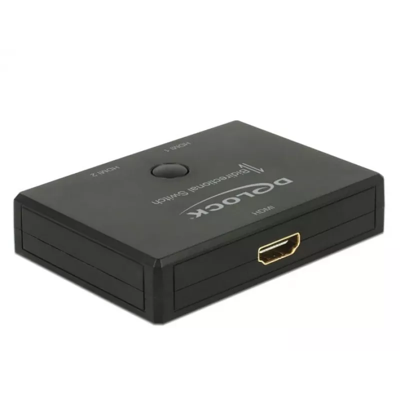 DeLock conmutador HDMI 2 - 1 bidireccional 4K 60 Hz - conmutador de vídeo/audio - 2 x HDMI - sobremesa