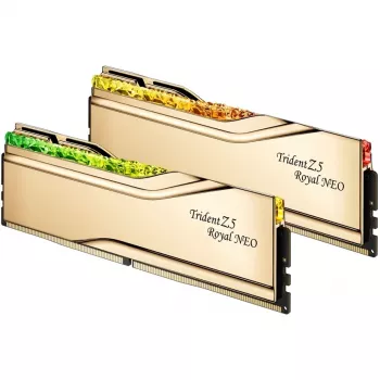 DIMM 32 GB DDR5-8000 (2x 16 GB) Dual-Kit, memoria RAM dorada, F5-8000J3848H16GX2-TR5NG, Trident Z5 Royal Neo, AMD EXPO