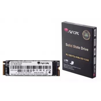 SSD M.2 AFOX ME300-512GN 512 GB PCIe NVMe TLC, lectura 2000 MB/s, escritura 1600 MB/s