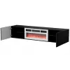 Mueble RTV Cama TULA 183x35x37 negro mate + chimenea blanca