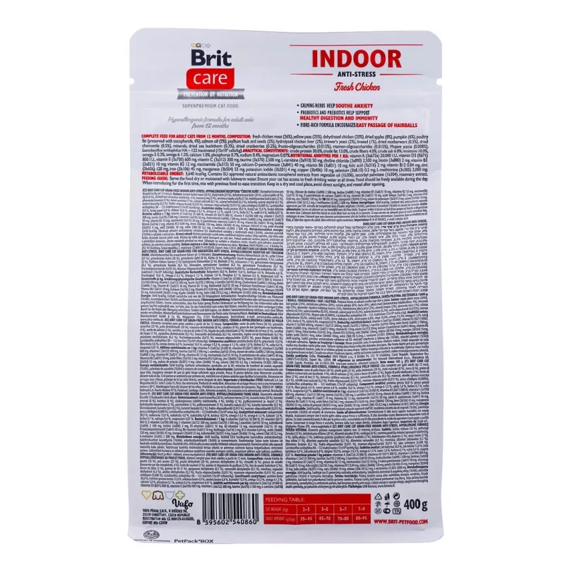 BRIT Care Grain-Free Adult Interior Anti-Stress - comida seca para gatos - 400 g
