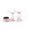 Sacaleches eléctrico neno Bella Twin – electrónico, biberones de 150 ml, 6 niveles de estimulación / 9 de succión, batería de Li-Ion USB, rosa/transparente