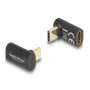 Adaptador DeLOCK USB 40 Gbps USB Type-C PD 3.0 100 W conector macho a conector hembra acodado 8K 60 Hz