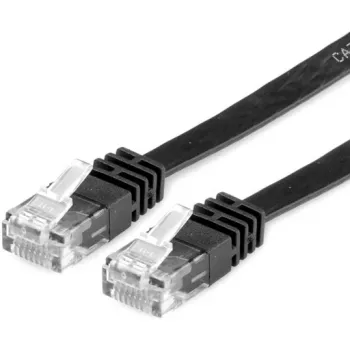 VALUE - Cable de red - RJ-45 (M) a RJ-45 (M) - 5 m - UTP - CAT 6a - Libre de halógenos, moldeado, plano - Negro (21.99.0825)
