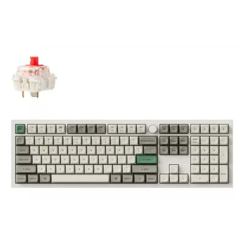 Teclado mecánico de tamaño completo Keychron Q6 Max – interruptores rojos, carcasa blanca