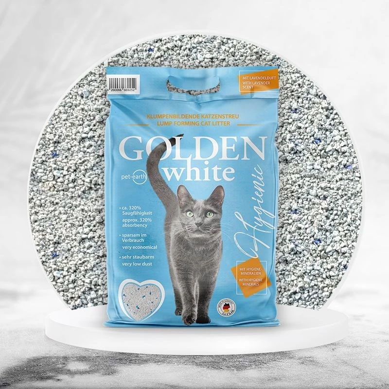 Arena para gatos de bentonita Golden Grey White Hygienic, 7 kg