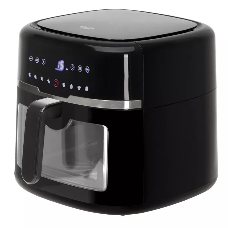 Adler AD 6318 freidora de aire, 8 l, 2500 W, pantalla LCD, 9 programas, negra