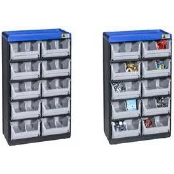 Organizador de piezas pequeñas allit VarioPlus Pro 53/20 An x Al x Pr 300 525, sistema modular de recipientes de almacenamiento