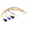 DeLOCK Molex 4 pin > 4 x 2 pin ventilador (12 V / 7 V / 5 V) - cable de alimentación para ventilador - alimentación interna, 4 polos (M) a Molex, 2 polos - 20 cm