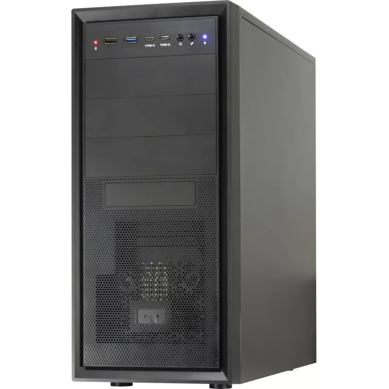 Caja de ordenador Inter-Tech ATX IT-8862 Plaid, Color Negro