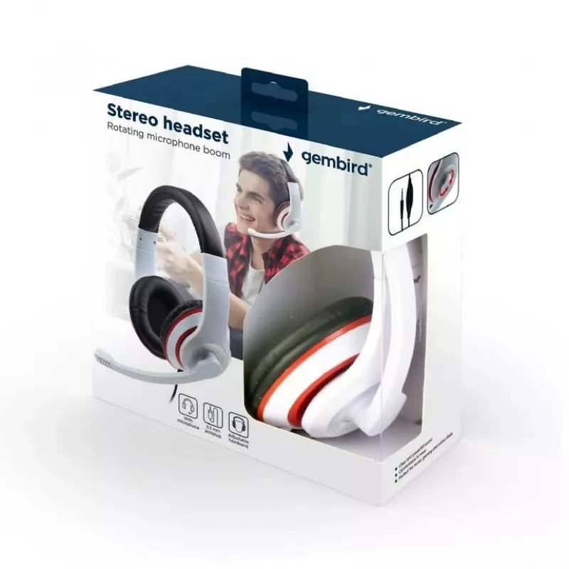Auriculares Gembird MHS-03-WTRDBK