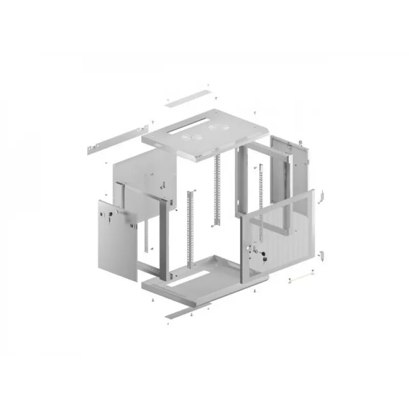 Armario rack de pared 19 9U 600X 450 gris perforado