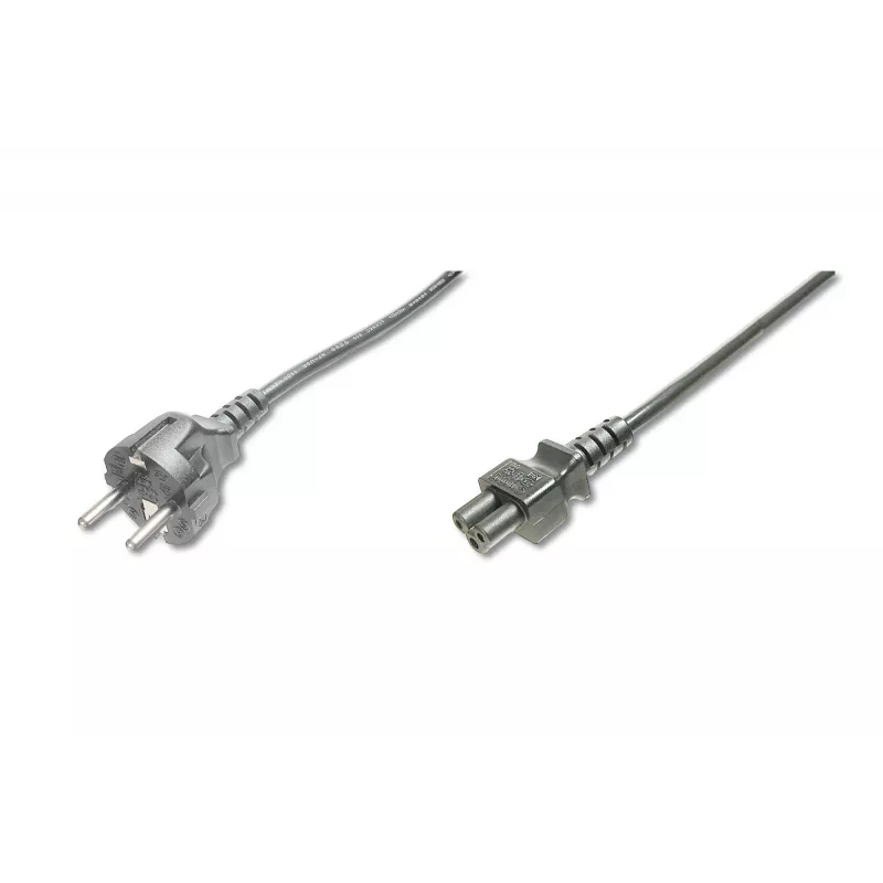 Assmann cable de alimentación, Schuko - C5, conector macho/hembra, 1,8m, H05VV-F3G 0,75 mm², negro (AK-440103-018-S)