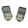 Conector modular 8P8C para cables LAN fijos CAT5, UTP, 10 uds. por bolsa | Conector modular 8P8C RJ45, baño de oro 30µ”, contactos internos de 3 puntas para cables LAN fijos