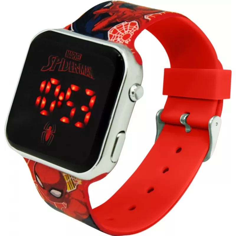 Reloj de pulsera LED con calendario Spiderman