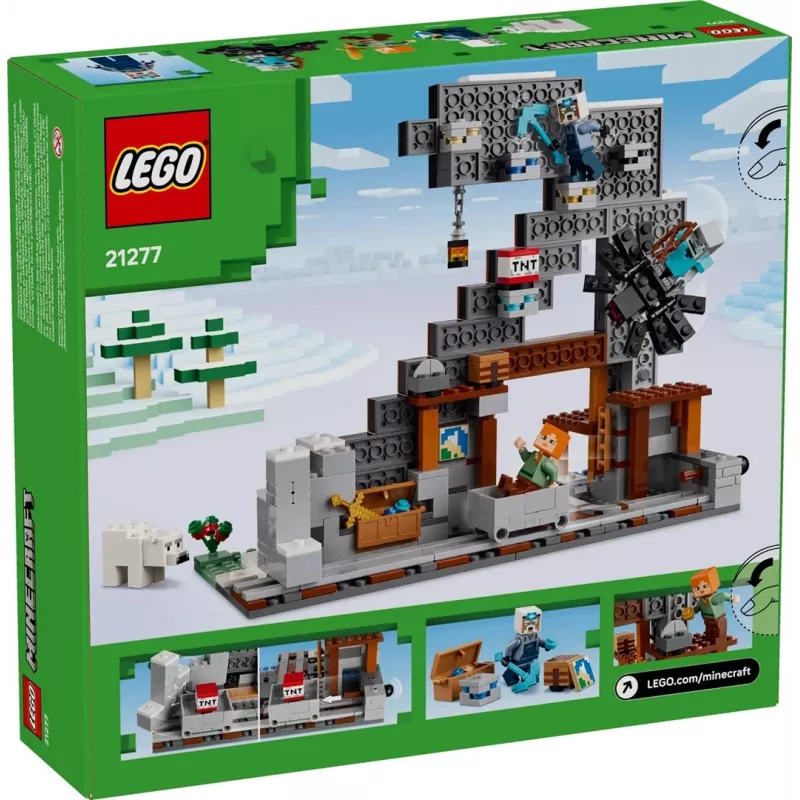 Juguete de construcción LEGO Minecraft The Pickaxe Mine Set 21277 – 530 piezas, 3 minifiguras, edad 8+