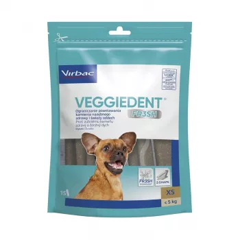 VIRBAC Veggiedent Fresh snack masticable para la higiene dental de perros XS