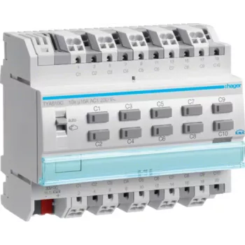 Salida conmutada/persiana KNX 10 vías 16A TYA610C (TYA610C)