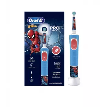 Cepillo de dientes eléctrico Oral-B Vitality PRO Kids Spiderman, azul – cepillo de dientes eléctrico infantil para uso diario