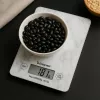 Báscula de cocina Beper P102BIL004 - digital, 5 kg, 1 g, mármol blanco