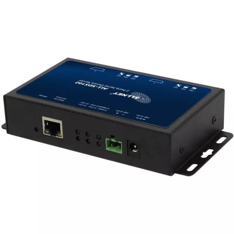 Conversor de medios ALLNET ALL-SDS102v2 — 2x serie (RS232/RS422/RS485) a 10/100BASE-TX