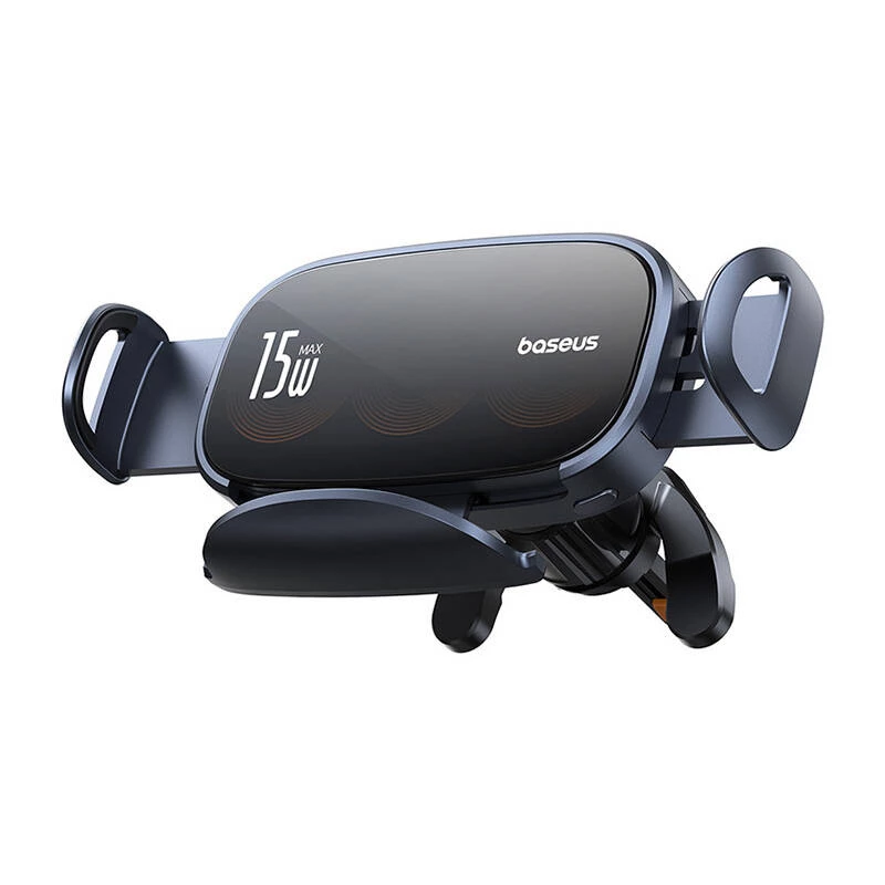 Baseus LightChaser BS-CM029 Soporte de coche para teléfono con carga inalámbrica de 15 W para rejilla de ventilación, negro
