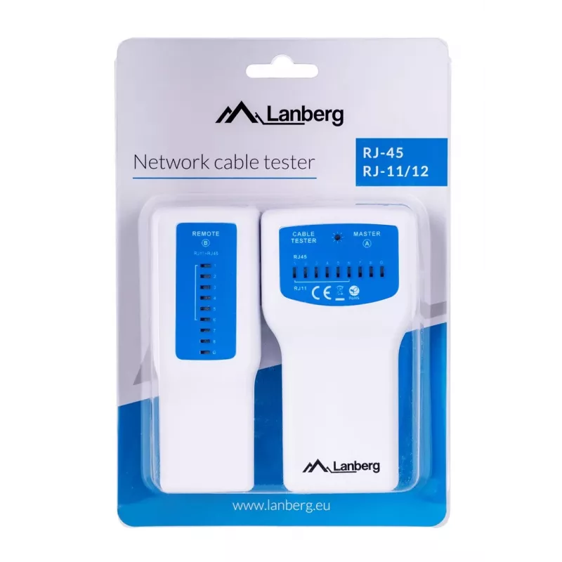 Lanberg NT-0402 comprobador de cables de red PoE, azul/blanco