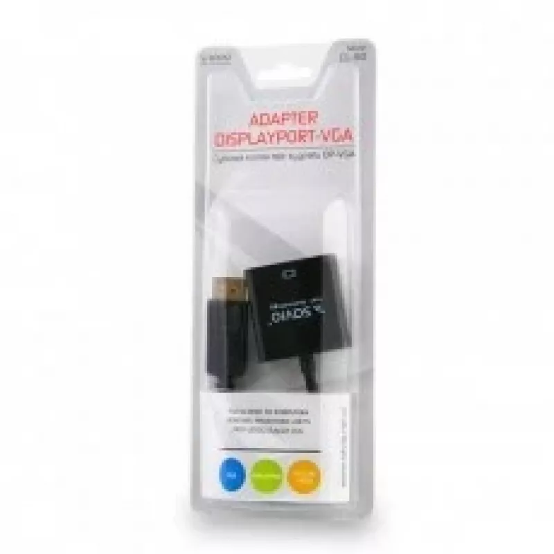 Adaptador de cable de vídeo Savio CL-90 DisplayPort a VGA 0,2 m negro