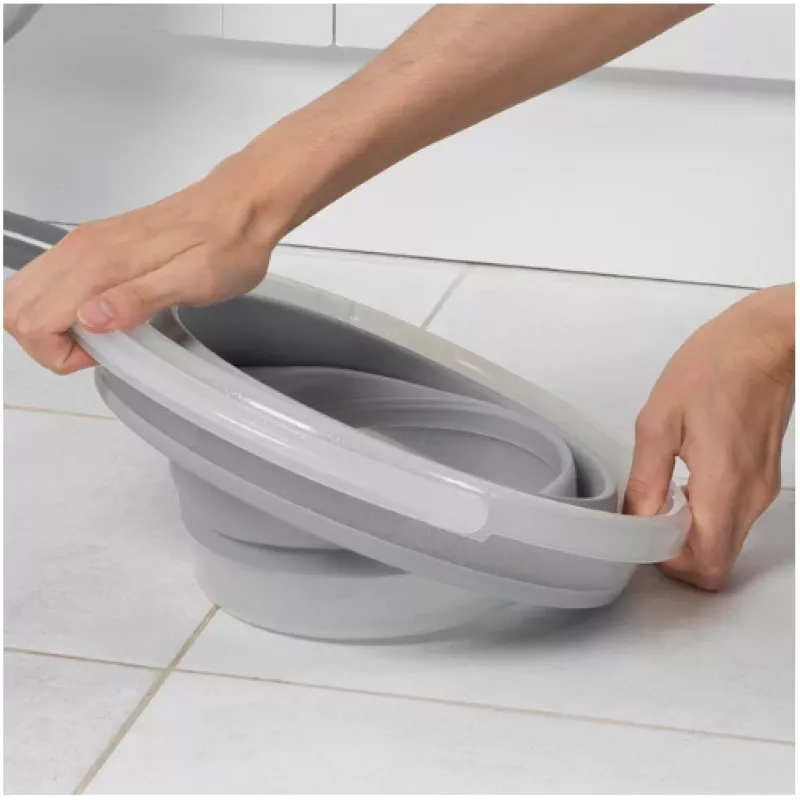 Cubo plegable Beldray LA084354GRYBEU7 10 L, cuerpo de silicona plegable, diseño con purpurina