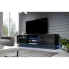 Mueble de TV Cama QIU 200 MDF negro brillante/negro brillante