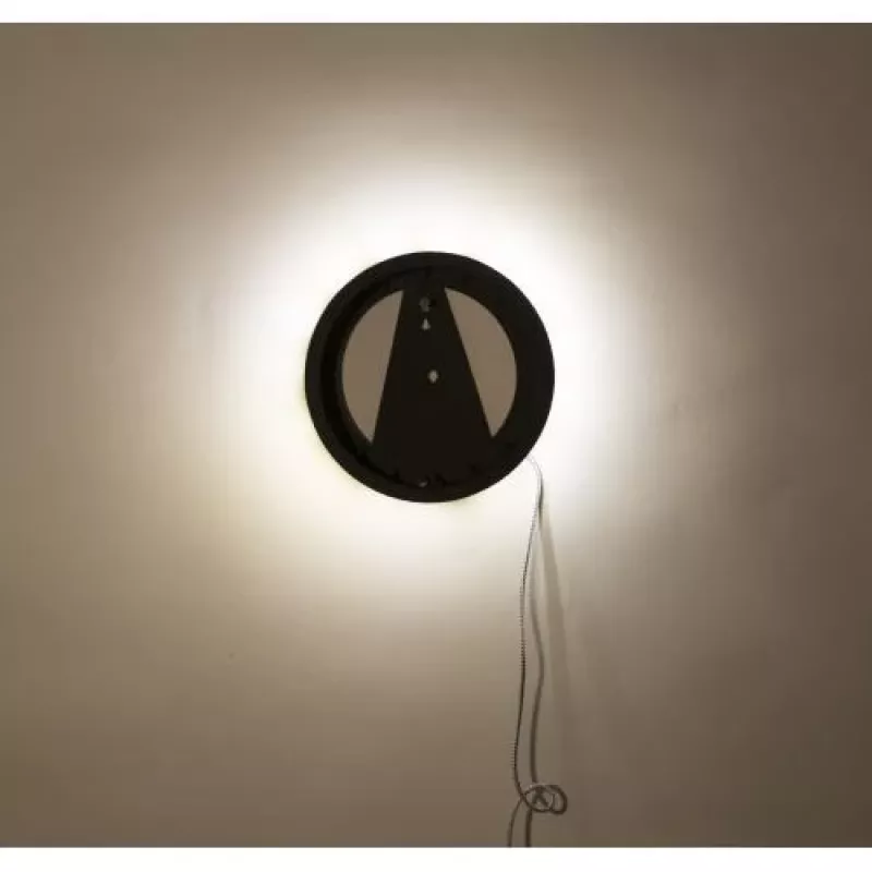 NeXtime Reloj 3094 Light It Up, Ø18.5 cm, iluminación, pared, negro