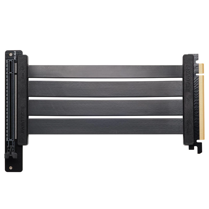 Cable elevador PCI-E 4.0 x16 PHANTEKS Flat Line, 90 grados, 22 cm - Negro