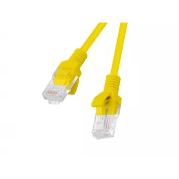 Cable de red LANBERG RJ-45 Cat5e PCU5-20CC-0025-Y, 0,25 m, amarillo, U/UTP, CCA, 26 AWG