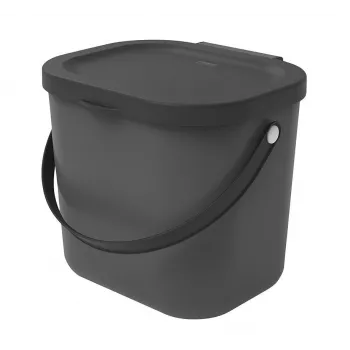 Cubo de basura Rotho Albula rectangular plástico 6 L, antracita, 200×235×208 mm