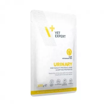 Dieta veterinaria húmeda para gatos VETEXPERT Urinary, aves, bolsa 100 g, adulto, sin azúcar ni conservantes