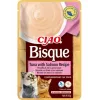 Snack húmedo para gatos INABA Ciao Bisque atún con salmón 40 g — sobre líquido con sabor a pescado, 86 % de humedad, 8 % de proteína