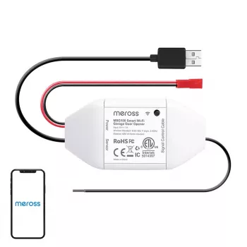 Interruptor inteligente para puerta de garaje Meross MSG100HK compatible con HomeKit — control WiFi para puerta de garaje de una hoja