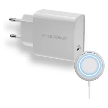 Cargador de interior RealPower PC-MagSet Universal Blanco