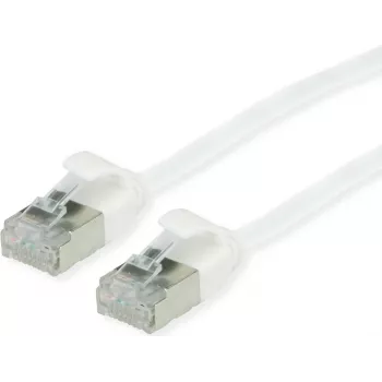 ROLINE Green – Cable de parcheo – RJ-45 (M) a RJ-45 (M) – 15 cm – 3,6 mm – U/FTP – CAT 6a – libre de halógenos, encapsulado, protección de lengüeta, conductor trenzado – Blanco, RAL 9003 (21.44.1698)