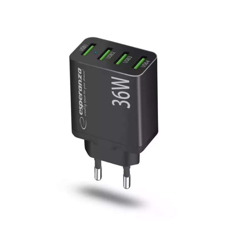 Cargador de pared Esperanza EZC107K 36W negro