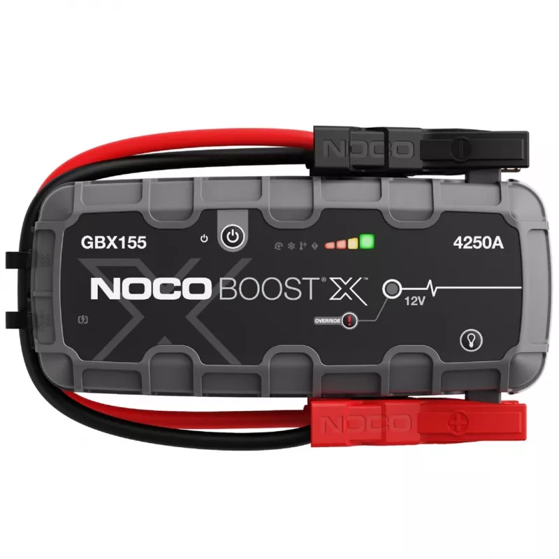 Arrancador de vehículo NOCO GBX155, 4250 A de salida, 99 Wh Li-Ion, 60 W de carga, IP65, linterna LED integrada de 500 lm