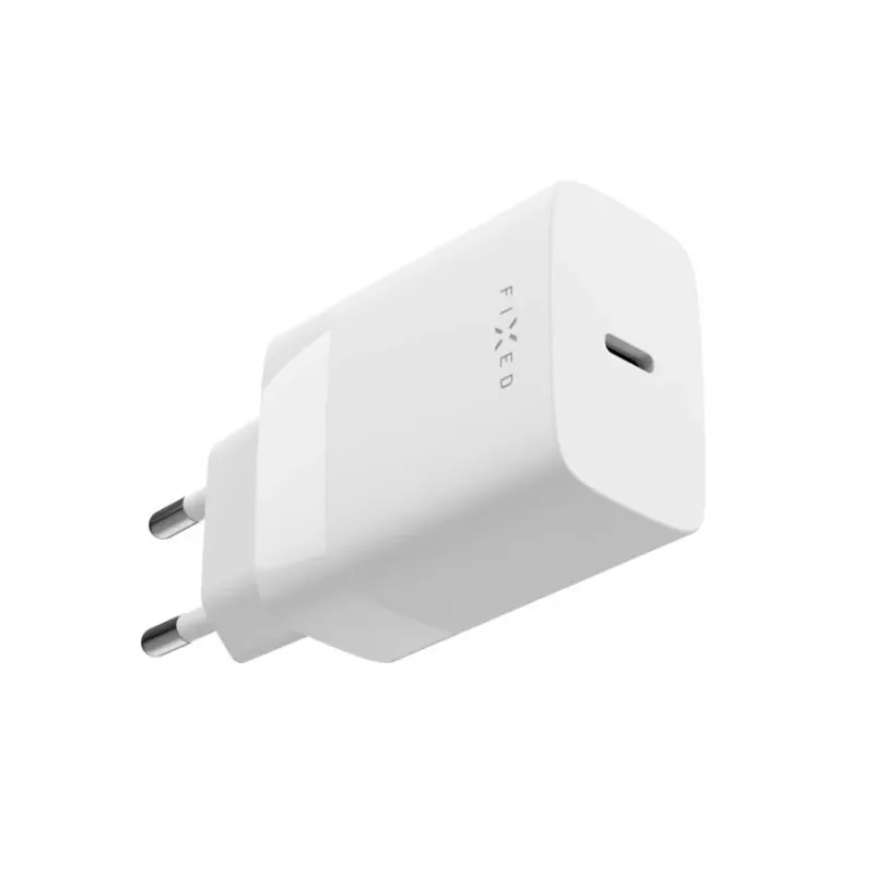Cargador de viaje USB-C FIXED FIXC30N-C-WH — fuente de alimentación USB-C compacta de 30W, carga rápida de un solo puerto