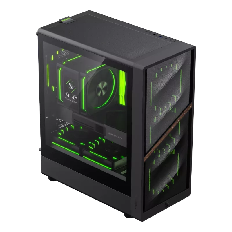 Caja Gamemax | AERIS 330 MB | negra | Mini-Tower | fuente de alimentación no incluida