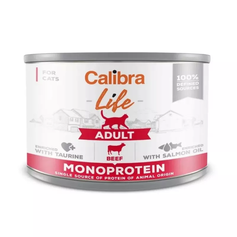 Calibra Cat Life Adult de ternera, comida húmeda para gatos, 200 g