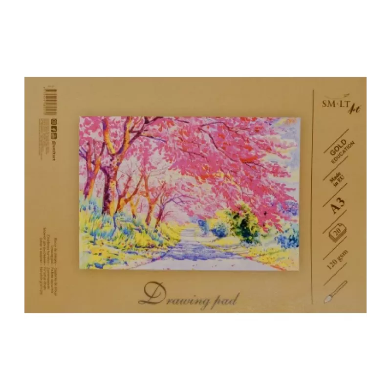Bloc de dibujo SMLT A3 20 hojas 120 g/m² – papel para bocetos y dibujo