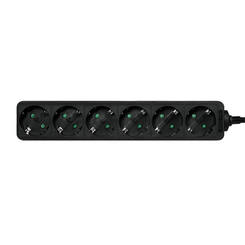 Regleta de enchufes LogiLink LPS238B 1,5 m 6 tomas AC interiores negra