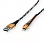 Cable Lightning ROLINE 11.02.8923 1m negro dorado