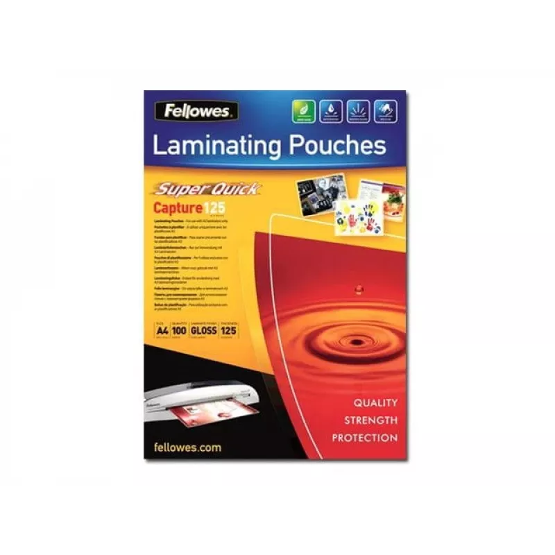 Fundas de laminar Fellowes SuperQuick A4 Glossy 125 micras