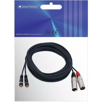 Cable de audio Omnitronic 3022522E 6 m 2 x XLR (3 pines) 2 x RCA negro (3022522E)